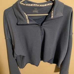 Cropped zip up sweater